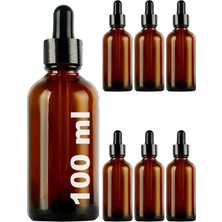 Brf Store Elivorasell Afracam 100 ml Metal Kapaklı Damlalık Dropper Şişesi Serum 100 cc Cam Şişe 6 Adet (Siyah