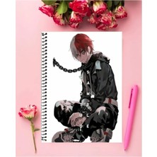 Ayaşlı Kırtasiye Shoto Todoroki Anime Defter   Özel Tasarım A5 Boyutu 15*21 cm Telli Çizgisiz Defter