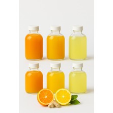 Brf Store Elivorasell 6 Adet Cam 50 ml Mini Shot Ginger Detox Şişe Plastik Sızdırmaz Kapaklı Kolonya Koku Süs
