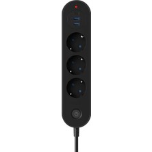 Brf Store Elivorasell 3’lü Priz | 2 Usb-A + 1 Usb-C | Termal Akım Korumalı, 2500W Güç, Aç/kapa Anahtarlı, Isıy