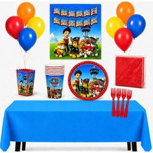 Paw Patrol Temalı 52 Parça 8 Kişilik Doğum Günü Seti Tabak Bardak Balon Flama