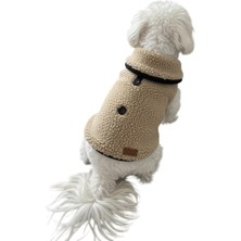 Brf Store Elivorasell Kışlık Peluş Köpek Yelek, Sıcak Tutan Düğmeli Yumuşak Polar Küçük Irk Köpek Kıyafeti, Be