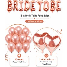 Bride To Be Rose Gold 13 Parça Balon Seti Bekarlığa Veda Parti Süsü
