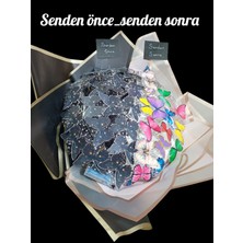 Senden Önce Senden Sonra Kelebek Buketi LED Işıklı A Kalite