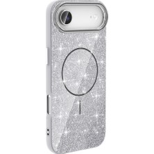 iPhone 17 Air Kılıf Dökülmeyen Simli Silikon Magsafe Kamera Yükseltili Aden