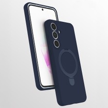 Galaxy S25 Fe Kılıf 360 Derece Döner Standlı Magsafe Kamera Lens Korumalı Silikon Aden