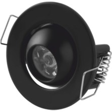 Dunai 1 Adet Cata Ct 5268 Ufo Yıldız 1.5W Sıva Altı LED Spot Siyah Kasa Gün Işığı 3200K