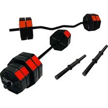 Esranın Dünyası Dambıl ve Halter Seti, 150 cm Düz Bar ve 120 cm Z Bar ile