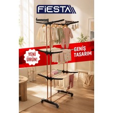 Fiesta FS-401 AirOn 3 Katlı Tekerli XL EXTRA GENİŞ EXTRA BÜYÜK Çamaşır Kurutmalık