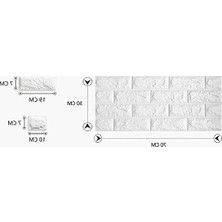 Esranın Dünyası Beyaz Kendinden Yapışkanlı 3D Esnek Duvar Kağıdı Paneli - 70X23 cm