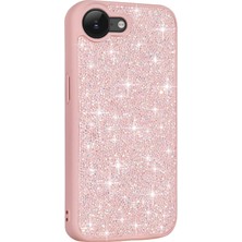 Lucek Cases iPhone 17E Kılıf Simli Pırlanta Taşlı Kamera Yükseltili Silikon Lckc