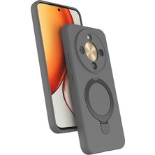 Lucek Cases Honor Magic 8 Lite 5g Kılıf 360 Derece Döner Standlı Magsafe Kamera Lens Korumalı Silikon Lckc