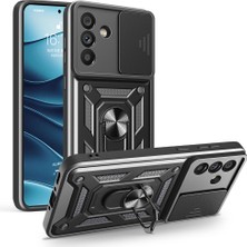 Khayra Galaxy A56 Kılıf Sürgülü Kamera Koruyucu Manyetik Standlı Tank Koruma Khyr