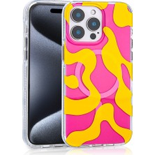Lucek Cases iPhone 16 Pro Kılıf Rengarenk Desenli Magsafe Kamera Yükseltili Silikon Lckc