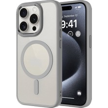 Rengareng iPhone 15 Pro Max Kılıf Magsafe Şeffaf Arka Yüz Kamera Yükseltili Silikon Mnc