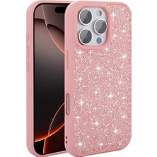 Rengareng iPhone 16 Pro Max Kılıf Simli Pırlanta Taşlı Kamera Yükseltili Silikon Mnc