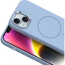 Zore iPhone 14 Kılıf Ince Magsafe Halkalı Kamera Yükseltili Silikon Ata