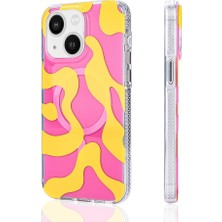 Rengareng iPhone 15 Pro Max Kılıf Rengarenk Desenli Magsafe Kamera Yükseltili Silikon Mnc
