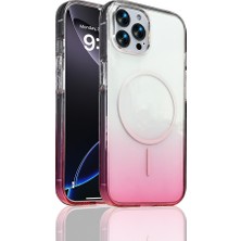 Rengareng iPhone 15 Pro Max Kılıf Renk Geçişli Magsafe Şeffaf Kamera Yükseltili Silikon Mnc