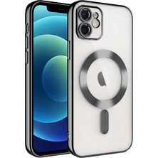 Ecruz iPhone 12 Kılıf Magsafe Kamera Lens Korumalı Logo Gösteren Ince Hafif Ecrz