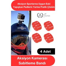 Svein #kamerabandı Araç Kamerası Yapıştırma Bandı 3m Çift Taraflı Su Geçirmez Ped Otomobil Motosiklet Kask Aksiyon Kamera Gopro Sabitleme Pedi Endüstriyel Güçlü Montaj Aparatı 45X35MM 4 Adet