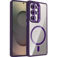 Zivo Galaxy S25 Ultra Kılıf Kamera Standlı Magsafe Destekli Şeffaf Arka Yüz Silikon Zıvo