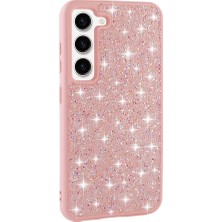 Galaxy S23 Kılıf Simli Pırlanta Taşlı Kamera Yükseltili Silikon Xemu