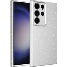 Galaxy S24 Ultra Kılıf Kamera Korumalı Simli Silikon Üstün Koruma Xemu