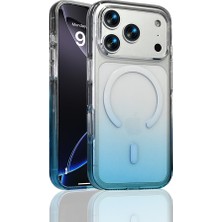 iPhone 17 Pro Max Kılıf Renk Geçişli Magsafe Şeffaf Kamera Yükseltili Silikon Xemu