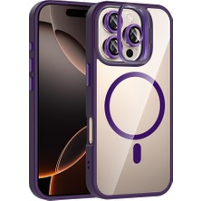 Effox iPhone 16 Pro Max Kılıf Kamera Standlı Magsafe Destekli Şeffaf Arka Yüz Silikon Effx