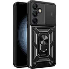 Galaxy S24 Fe Kılıf Sürgülü Kamera Koruyucu Manyetik Standlı Tank Koruma Xemu