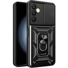 Effox Galaxy A25 Kılıf Sürgülü Kamera Koruyucu Manyetik Standlı Tank Koruma Effx