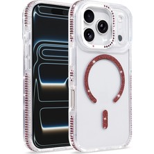 Lucek Cases iPhone 17 Pro Kılıf Taşlı Simli Magsafe Kamera Yükseltili Silikon Lckc