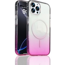iPhone 15 Pro Max Kılıf Renk Geçişli Magsafe Şeffaf Kamera Yükseltili Silikon Xemu