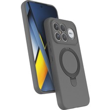 Zenith Works Xiaomi Poco F8 Ultra Kılıf 360 Derece Döner Standlı Magsafe Kamera Lens Korumalı Silikon Znth