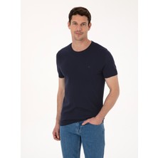 Cacharel Erkek Lacivert Slim Fit Bisiklet Yaka Triko T-Shirt 50309840-VR033