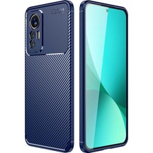 Techaks Xiaomi Mi 12 Lite Kılıf Karbon Görünümlü Silikon Kamera Korumalı Üstün Koruma Tchs