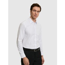 Cacharel Beyaz Slim Fit %100 Pamuk Klasik Yaka Oxford Gömlek 50318293 VR013