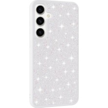 Techaks Galaxy S24 Plus Kılıf Simli Pırlanta Taşlı Kamera Yükseltili Silikon Tchs