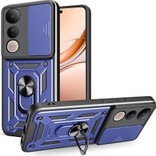 Maks Technology Vivo V50 Lite 4g Kılıf Sürgülü Kamera Koruyucu Manyetik Standlı Tank Koruma Mkst