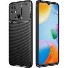 Sickossi Xiaomi Poco C40 Kılıf Karbon Görünümlü Silikon Kamera Korumalı Üstün Koruma Scks