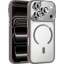 Systemcom iPhone 17 Pro Max Kılıf Kamera Standlı Magsafe Destekli Şeffaf Arka Yüz Silikon Sys