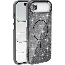 Alan Tech iPhone 17 Air Kılıf Dökülmeyen Simli Silikon Magsafe Kamera Yükseltili Alt