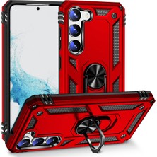 Alan Tech Galaxy S23 Kılıf Kamera Koruyucu Manyetik Standlı Tank Koruma Alt