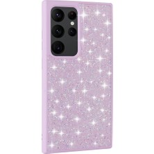 Alan Tech Galaxy S24 Ultra Kılıf Simli Pırlanta Taşlı Kamera Yükseltili Silikon Alt