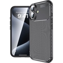 Alan Tech iPhone 16 Plus Kılıf Karbon Görünümlü Silikon Kamera Korumalı Üstün Koruma Alt