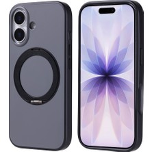 Heptek İletişim iPhone 17 Kılıf 360 Derece Döner Standlı Magsafe Kamera Yükseltili Silikon Hptk