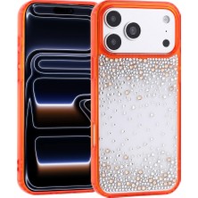 Systemcom iPhone 17 Pro Max Kılıf Kamera Yükseltili Simli Damla Taşlı Silikon Sys