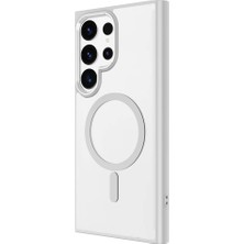 Farma Teknoloji Galaxy S24 Ultra Kılıf Magsafe Şeffaf Arka Yüz Kamera Yükseltili Silikon Frm