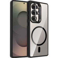 Farma Teknoloji Galaxy S25 Ultra Kılıf Kamera Standlı Magsafe Destekli Şeffaf Arka Yüz Silikon Frm